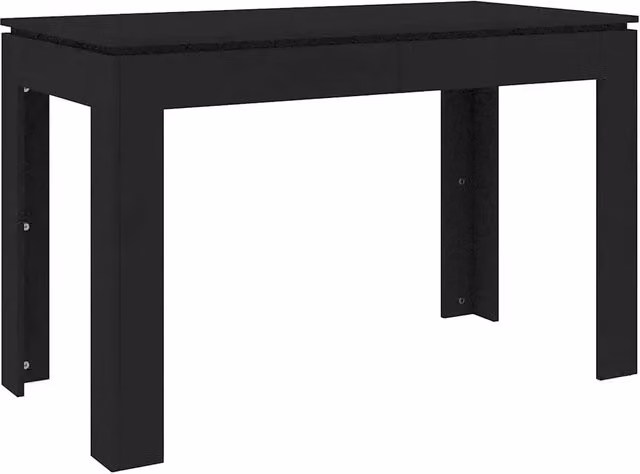 Tavolo da pranzo e da cucina moderno rettangolare nero in legno con finitura opaca L/P/H: 120 x 60 x 76 cm