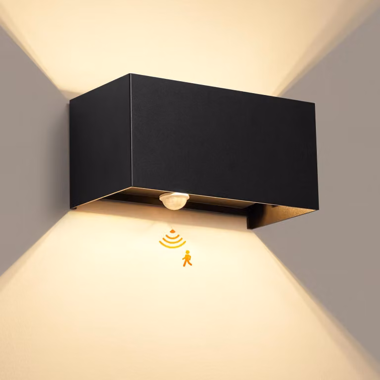 Lampada da parete con sensore di movimento, tecnologia LED G9, 3000K, alluminio, grado di protezione IP56, regolabile