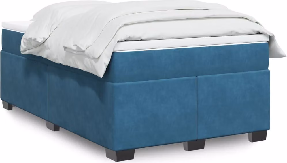 Maison Exclusive - Letto boxspring con materasso blu scuro 120x200 cm velluto