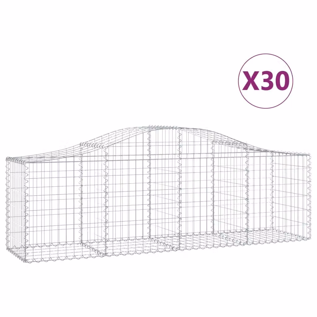 Cesti Gabbioni ad Arco 30 pz 200x50x60/80 cm Ferro Zincato