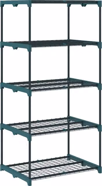 Portapiante Outsunny a 5 Livelli in Acciaio e Plastica, Verde Scuro, H 138 x L 67 x P 49 cm