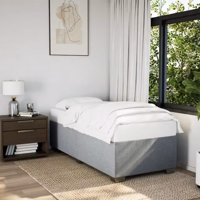 Struttura Letto Giroletto Design Mania in Tessuto Grigio Chiaro L 100 cm x P 200 cm