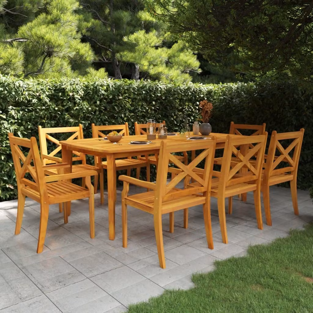 Maison Exclusive - Set da pranzo da giardino in 9 pezzi in legno massello di acacia