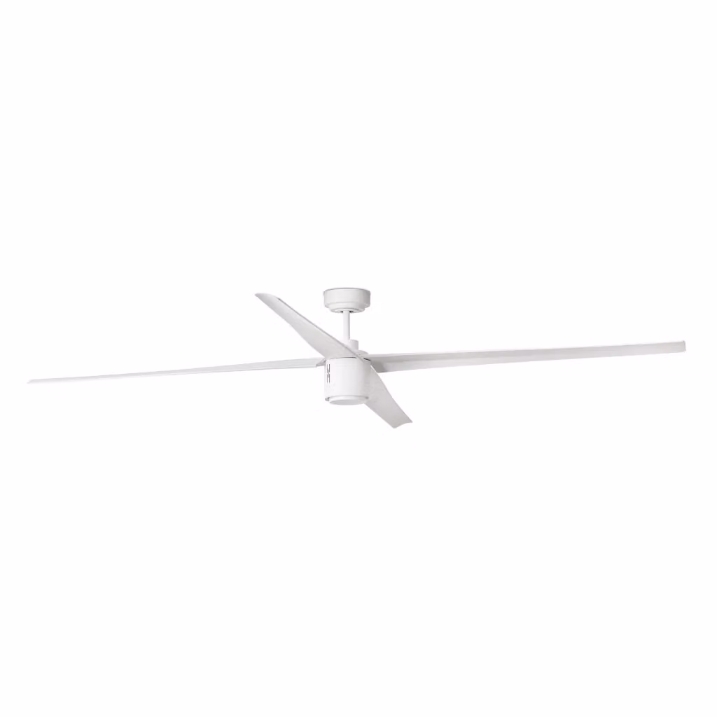 Ventilatore da soffitto con luce FARO Bianco Acciaio con motore DC, 6 velocità, telecomando e funzione inversa per soffitti inclinati, ideale per ambienti fino a 39 m² – 2