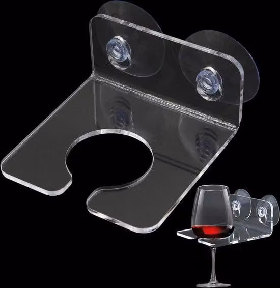 Portabottiglie da vasca con ventosa, portatile, per decorare il bagno