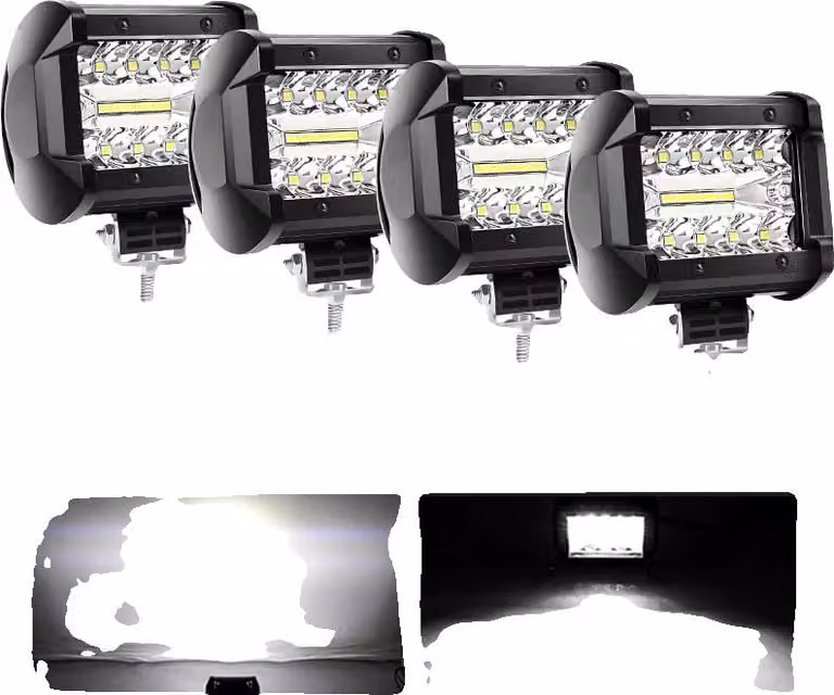 Luce da lavoro, impermeabile IP68, temperatura colore 6000K, potenza 120W, 4PC 4inch