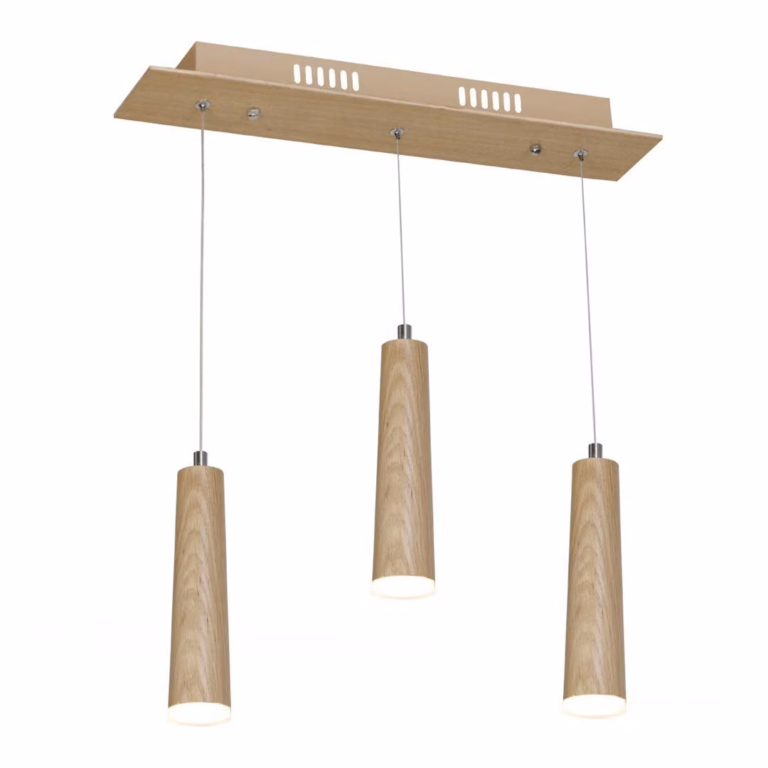 Lampadario a LED STICK in legno chiaro 15W, bianco caldo 1050 lm, legno, dimensioni: 90x50x9 cm, IP20, Milagro