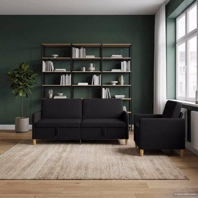 Set di Divani Moderni vidaXL in Tessuto con Seduta Sollevabile, Composizione 3 Pezzi: Divano a 3 Posti, Divano a 2 Posti e Poltrona, Colore Nero o Marrone