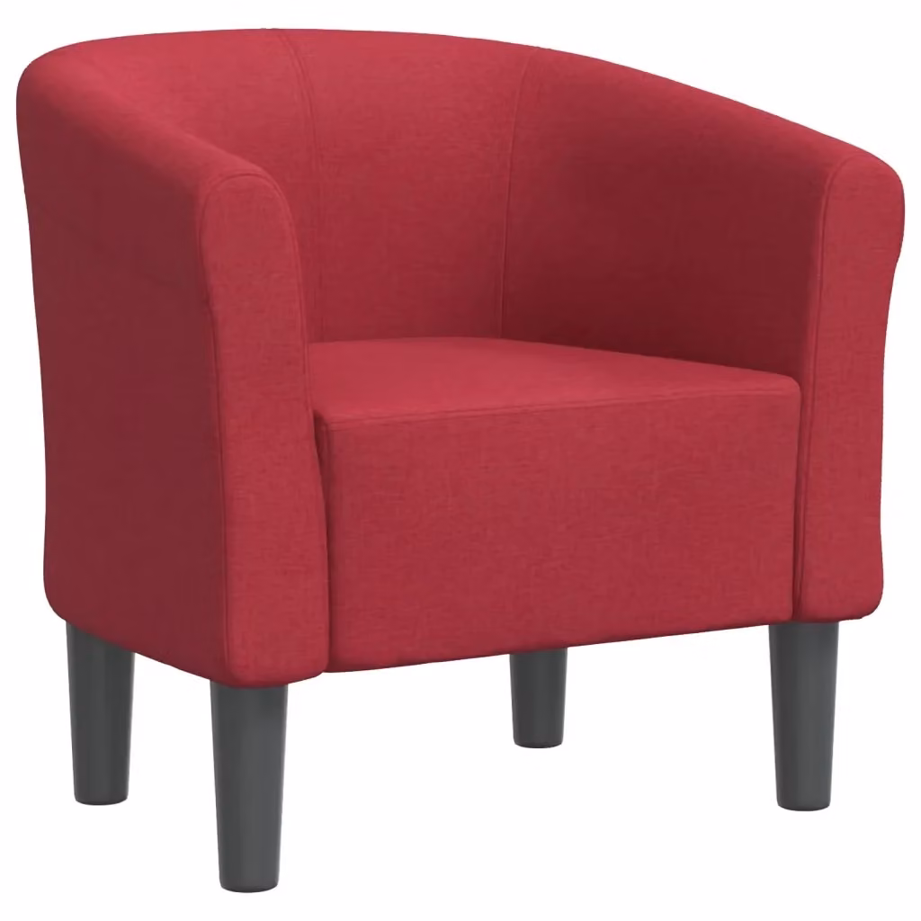 Poltrona Cabriolet vidaXL in tessuto rosso con braccioli e struttura in legno e plastica – 2