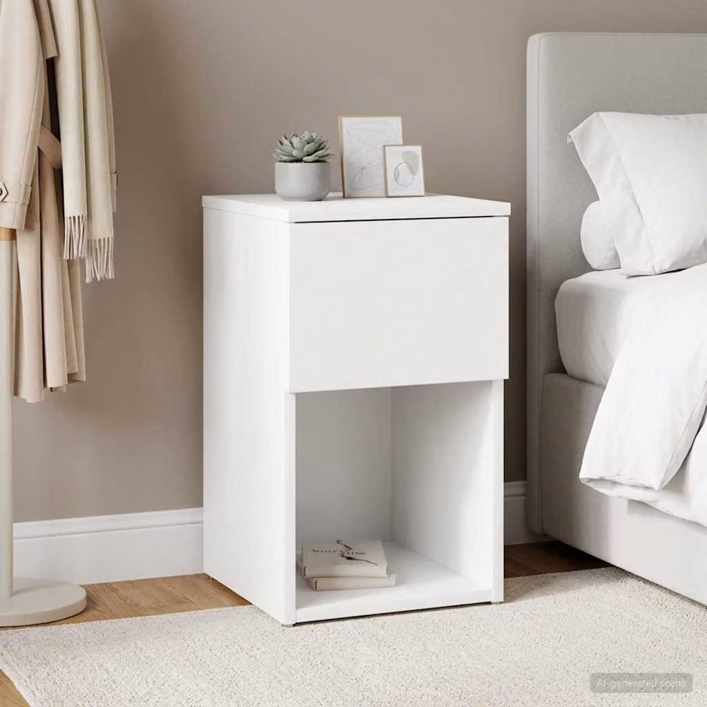 Armadietto per letto vidaXL Bianco L 29 cm x P 31,5 cm x H 49 cm