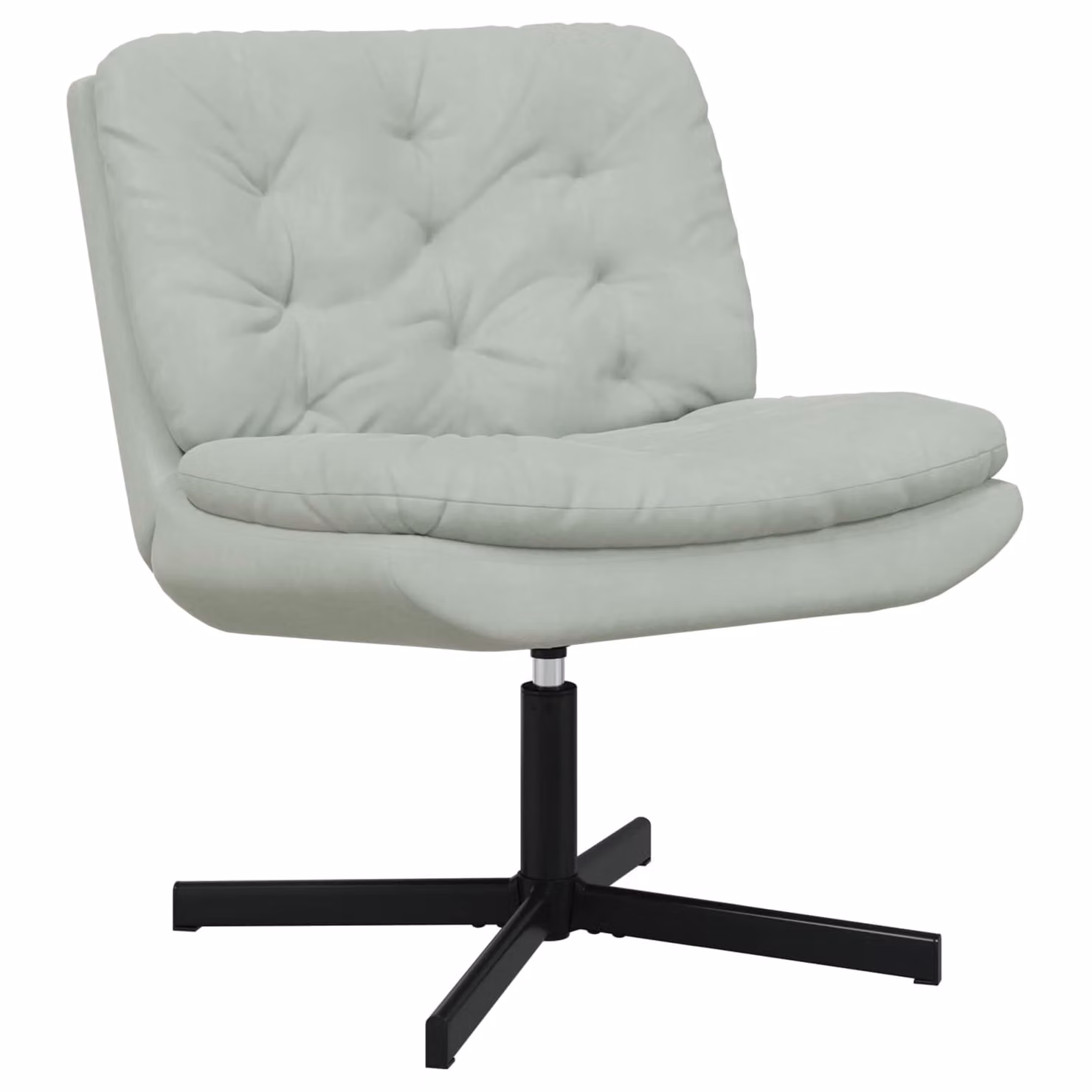 Poltrona Relax Girevole vidaXL in Velluto Grigio con Base in Metallo L: 63 cm, P: 75 cm, H: 76 cm