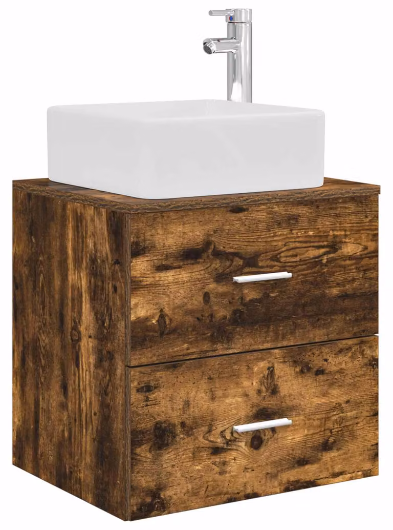 Mobile Lavabo da Parete Rovere Fumo 53 x 34,5 x 63 cm