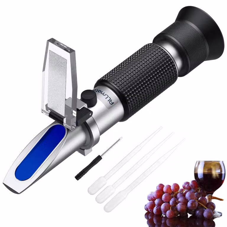 Rifrattometro per vino, range da 0 a 40 % Brix, da 0 a 25 % vol, compensazione automatica della temperatura (ATC)