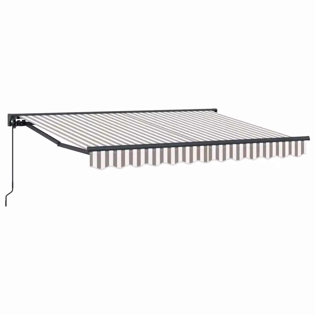 Tenda retrattile manuale Videx in alluminio e poliestere Grigio chiaro e bianco L: 450 cm, P: 350 cm – 2