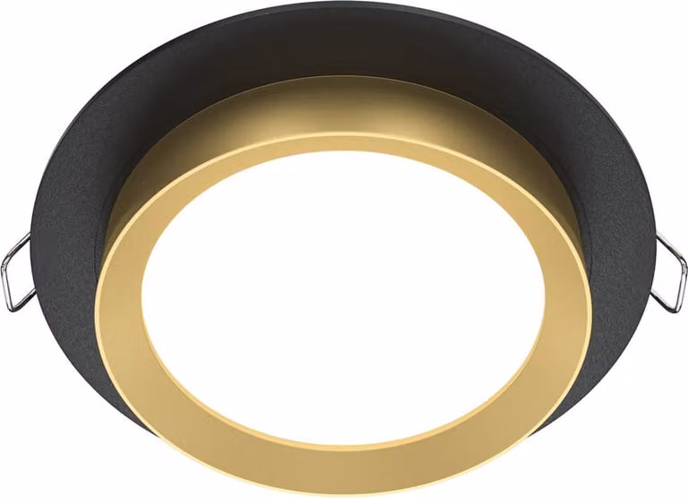 Maytoni Plafoniera da incasso, rotonda, alluminio nero, GX53, 15 W, IP20