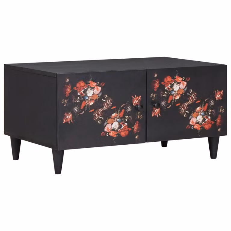 vidaXL Tavolino da salotto moderno in legno di mango multicolore L: 80 cm, P: 50 cm, H: 40 cm