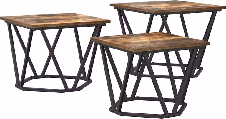 Tavolino da salotto 3 pcs Rovere fumé