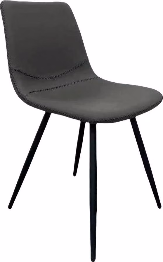 Lino 1KT, sedia, struttura nera opaca, rivestimento grigio chiaro