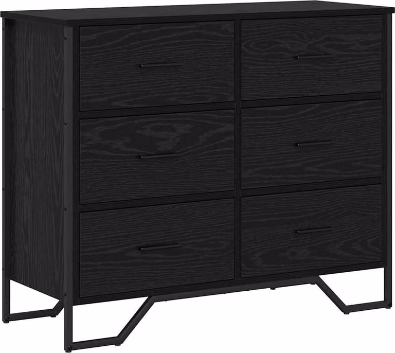 Cassettiera con cassetto 2 pcs Rovere Nero 91 x 35,5 x 74,5 cm