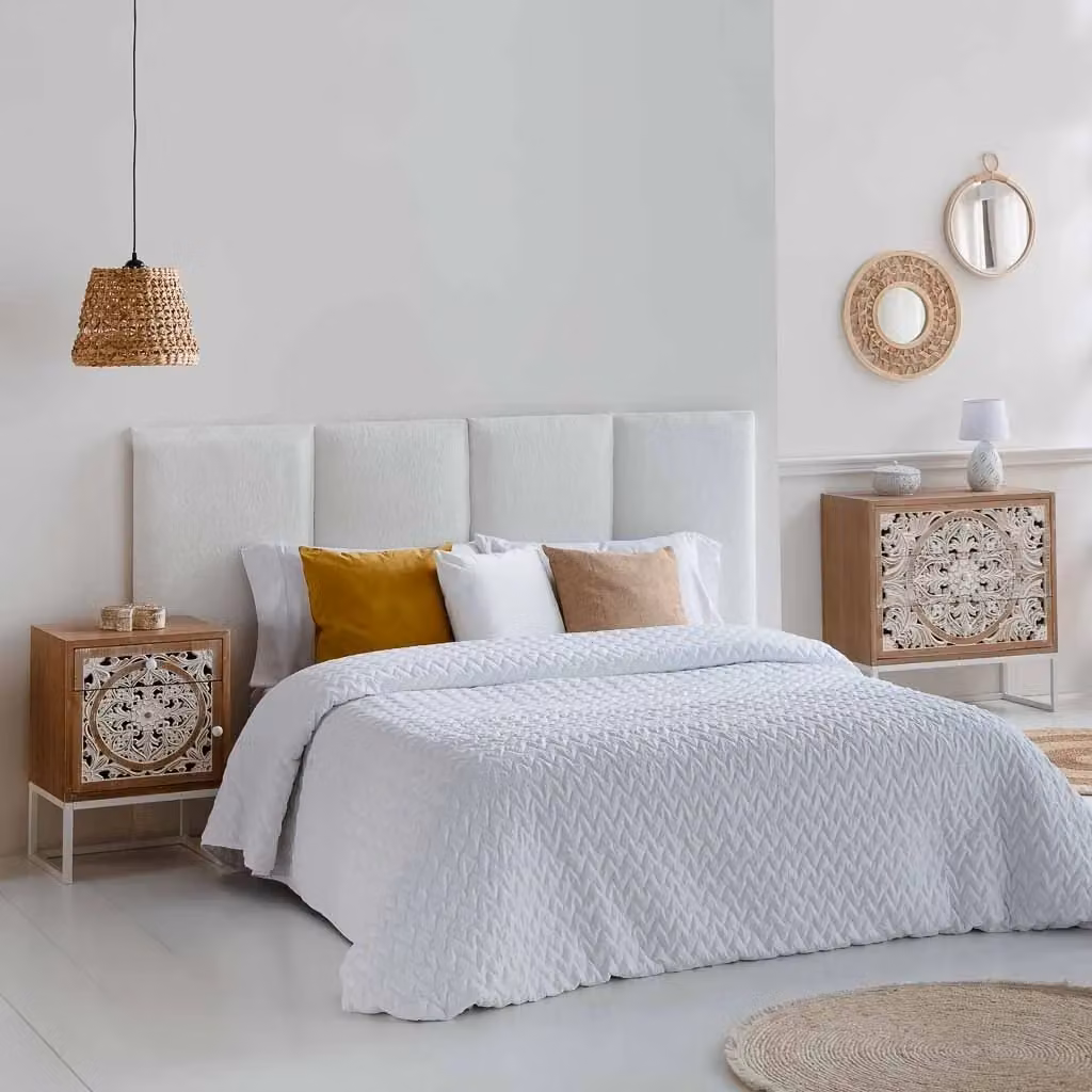 Tavolino Wanderlust Deco in legno e metallo con decorazione floreale, bianco e marrone, L 45 cm x P 35 cm x H 60 cm – 2
