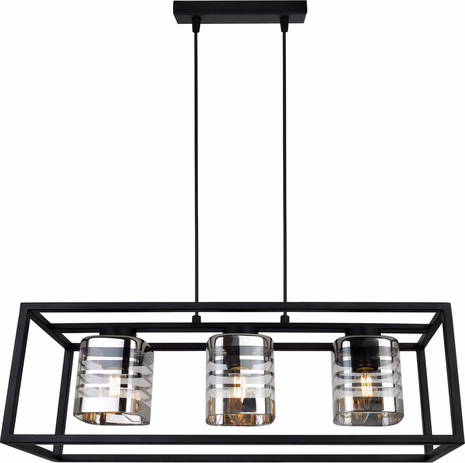 Helix Cage lampada a sospensione - lampada da soffitto per soggiorno, camera da letto e sala da pranzo - lampada a sospensione in metallo e vetro - E27 - 3 lampadine