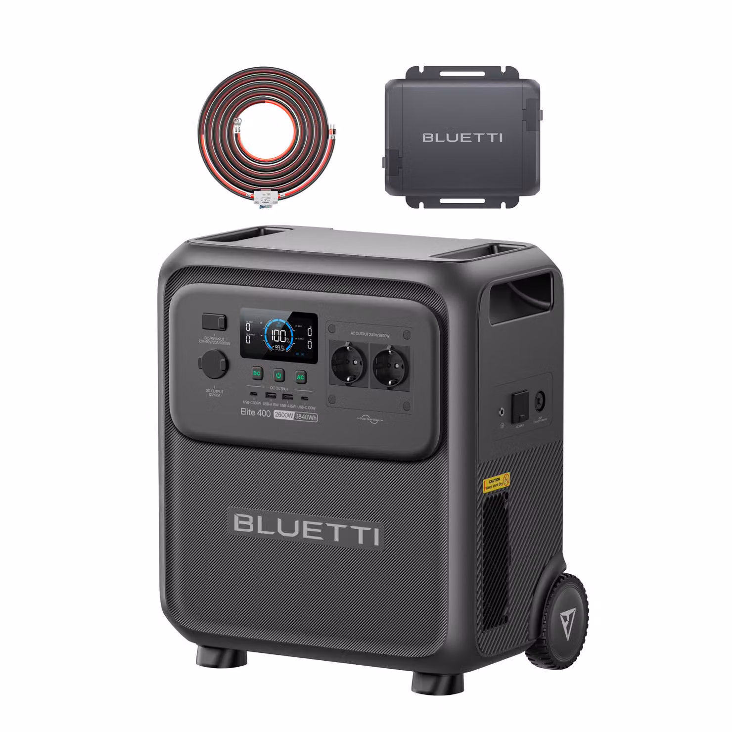 BLUETTI Elite 400: stazione di ricarica portatile con caricabatterie da 1.560 W con alternatore, 7,5 ore per una ricarica completa tramite auto, batteria da 3.840 Wh per attività all'aperto e camper