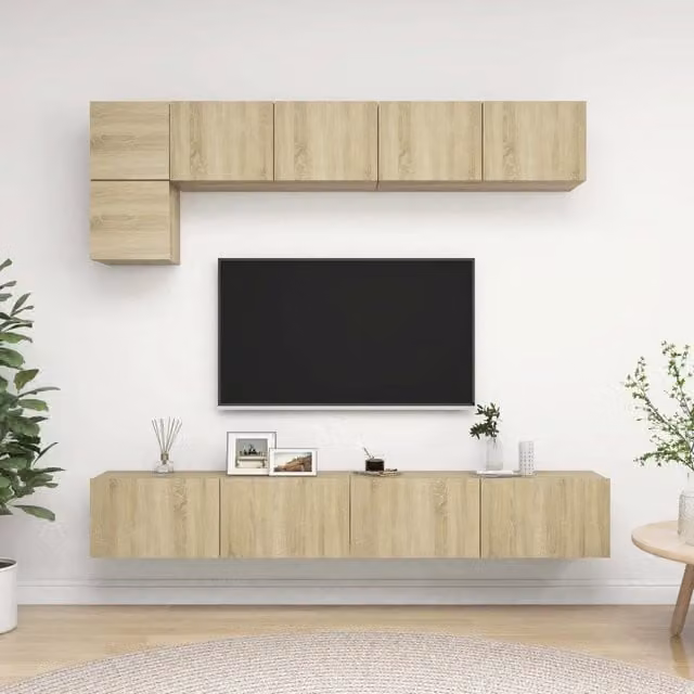 Set di Mobili TV 5 pz Rovere Sonoma in Legno Multistrato 3079009