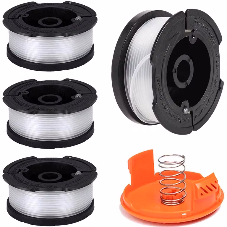 Omgoods - 4 pezzi di bobina di ricambio con coperchio per tagliaerba