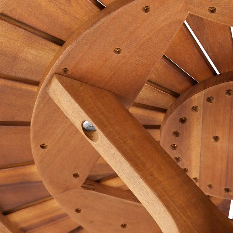 Tavolo da giardino rotondo tectake in legno di acacia marrone con altezza regolabile