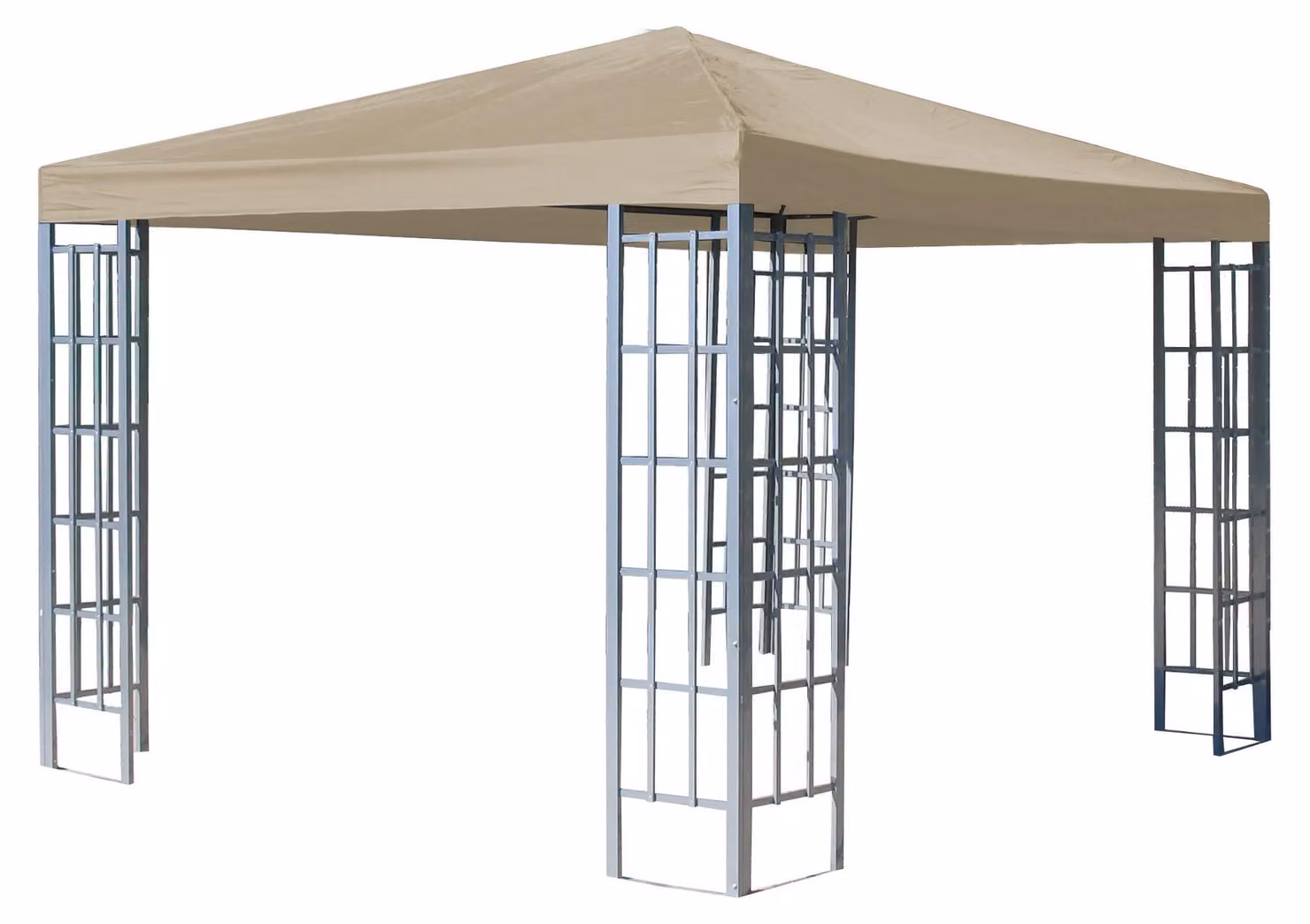 Tenda da festa modello "Paviljoen" - 3x3 metri, tetto in poliestere beige, struttura in acciaio rivestito, resistente all'acqua