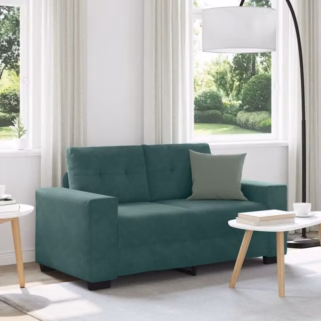 Divano Divanetto Verde Scuro 120 cm Velluto 4105112