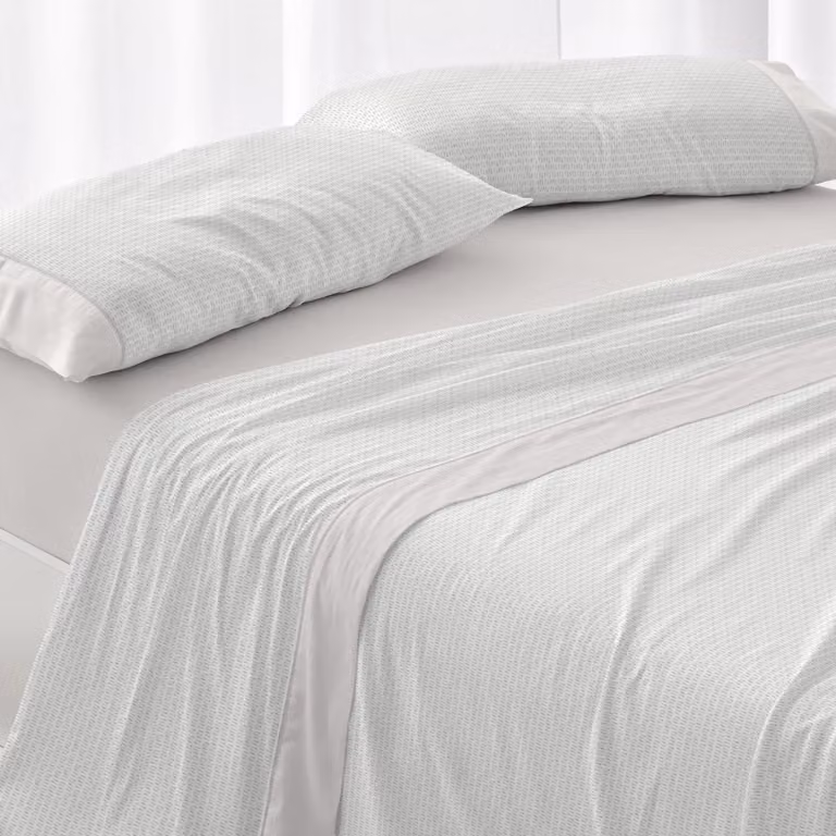 Set di lenzuola bianche, adatto a letti da 105 cm di larghezza (disponibili anche altre misure), design 541, colore pietra (105 x 190/200 cm)