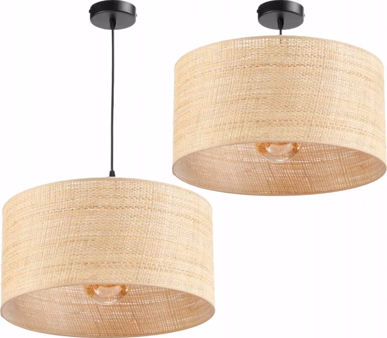 Lampada da soffitto, paralume in rattan, 40 cm, rattan, finitura boho, E27