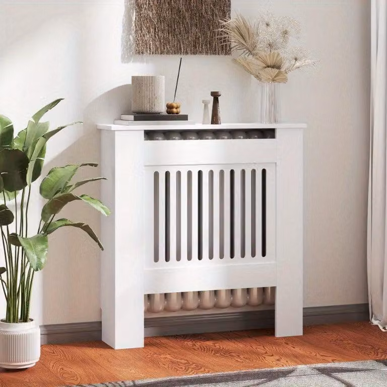 Copertura riscaldante 78x19x81 cm – Bianca, con lamelle orizzontali – Rivestimento per radiatore per un'ottimale circolazione dell'aria