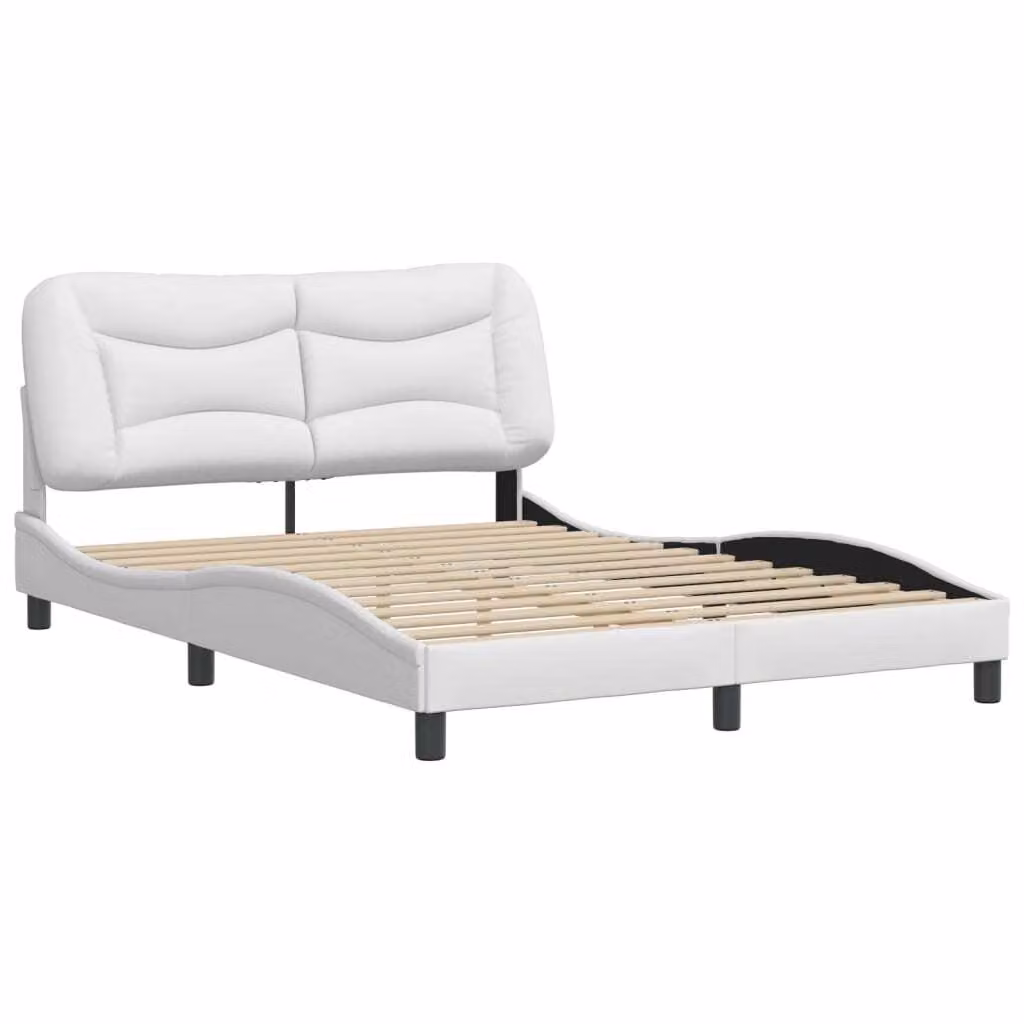 Giroletto senza Materasso Hvar Bianco 140x200 cm in Pelle finta