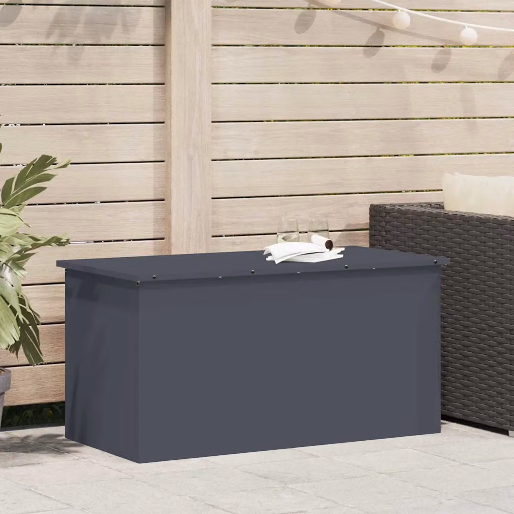 vidaXL Cassa per cuscini da giardino in metallo antracite con stile industriale