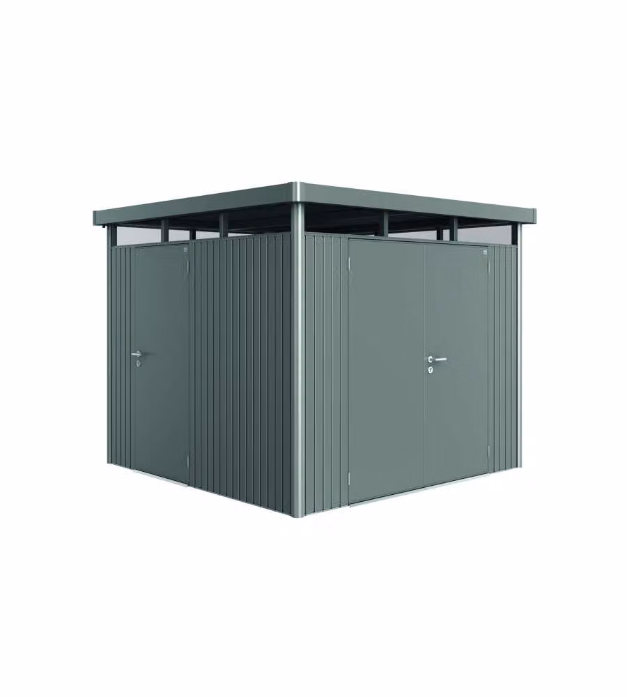 Casetta HighLine Misura H4 grigio quarzo metallizzato, porta a due battenti
