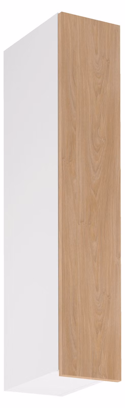 Pensile alto da cucina SALERNO - larghezza 20 cm, bianco/rovere, finitura naturale