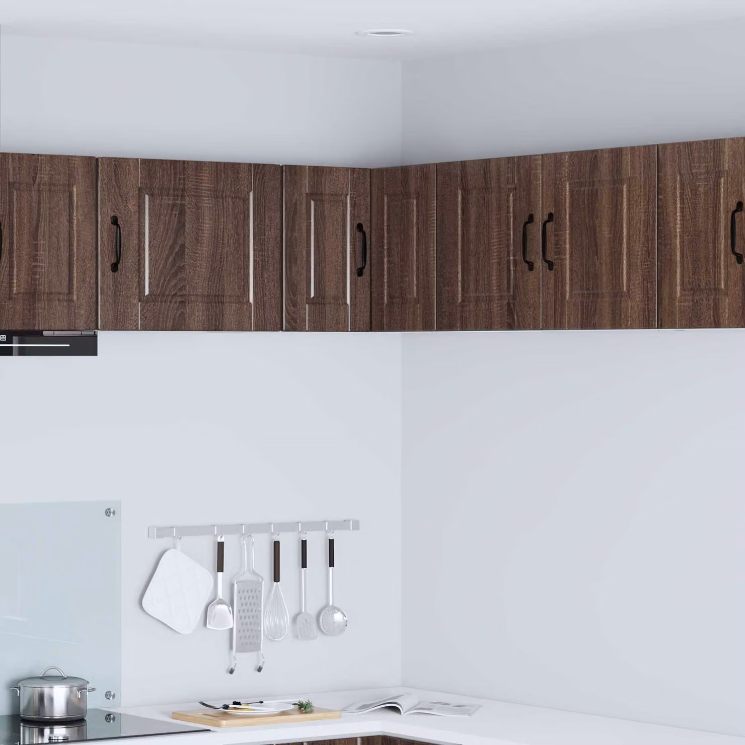 Mobile angolare da parete PORTO vidaXL in rovere marrone con ante a battente L/P/H: 57 x 57 x 40 cm