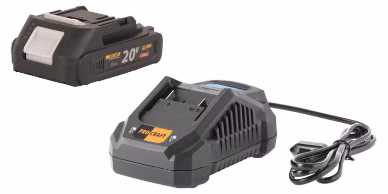 Set iniziale Procraft 20 V 20/4A Caricabatterie rapido + 1x batteria 20/2A 2,0 Ah
