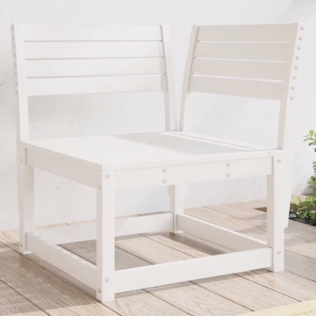 Divano Angolare da Giardino vidaXL in Legno di Pino Massello Bianco L/P/H: 73 x 73 x 78 cm