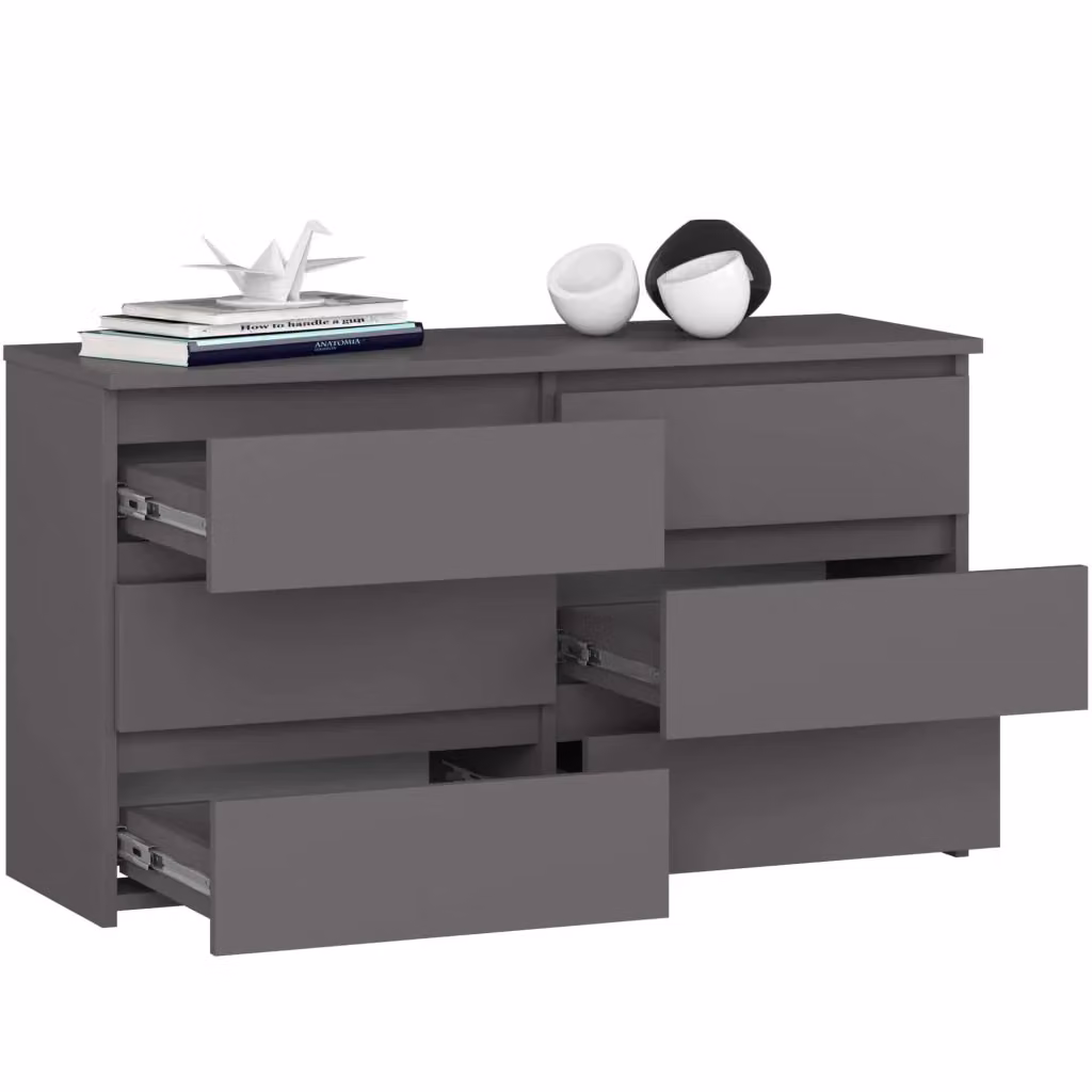 Cassettiera compatta AKORD CL100 Grigia Grafite con 6 cassetti L 100 cm x P 35 cm x H 57 cm – 2