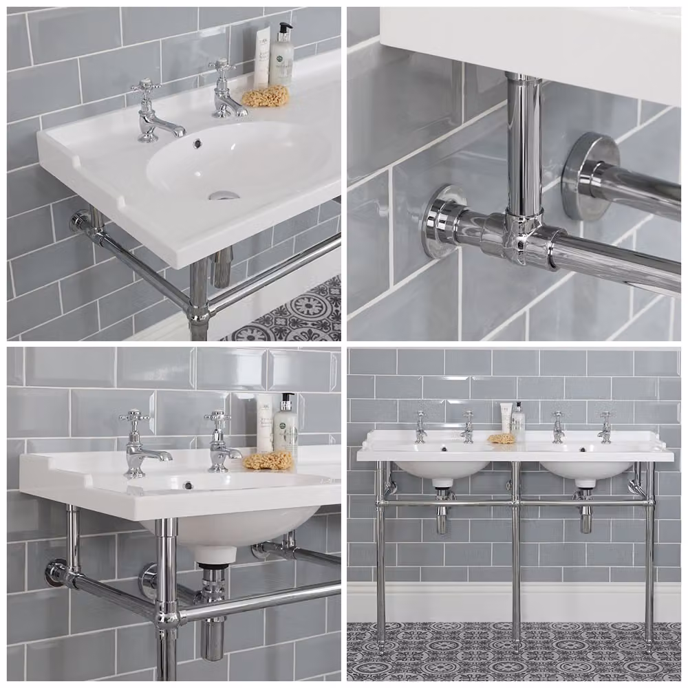 Consolle Cromata con Lavabo Tradizionale – 1200mm – Elizabeth