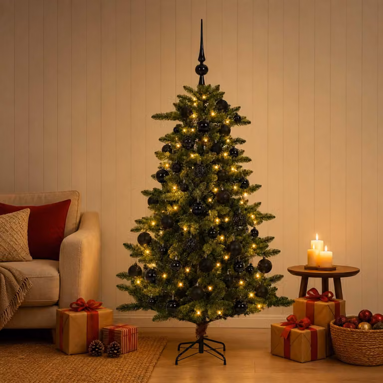 vidaXL Albero di Natale Artificiale con Palline 120 cm 150 LED