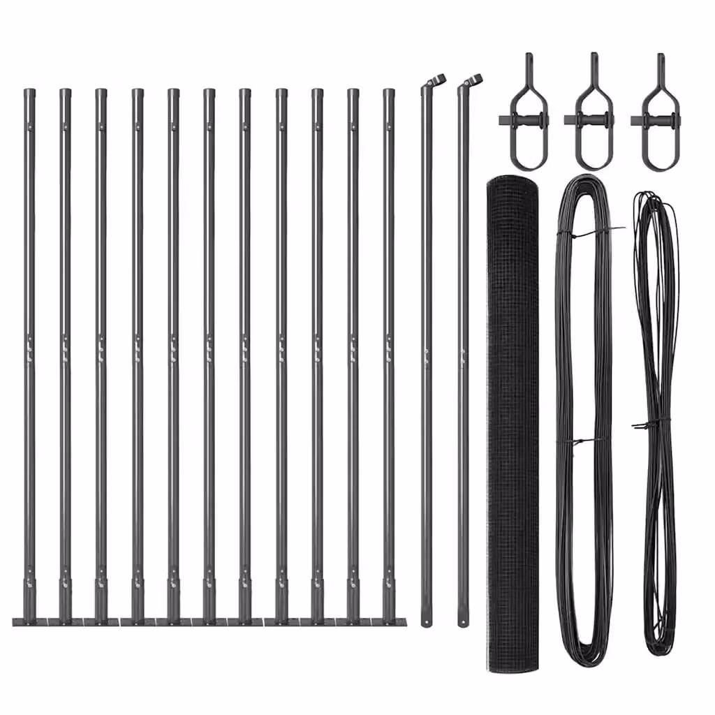 Recinzione Metallica Saldata vidaXL con Base in Cemento, Grigia, L: 1,6 m, H: 0,75 m, P: 0,25 m – 2