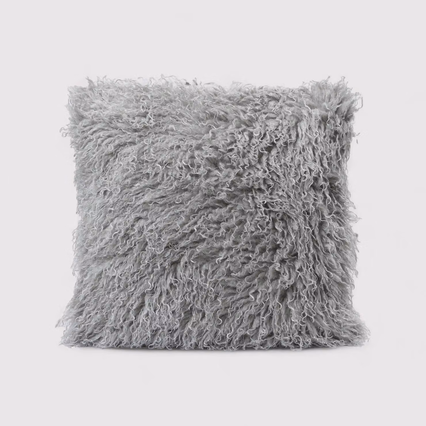 Ormosia - Cuscino quadrato grigio in poliestere effetto mongolian