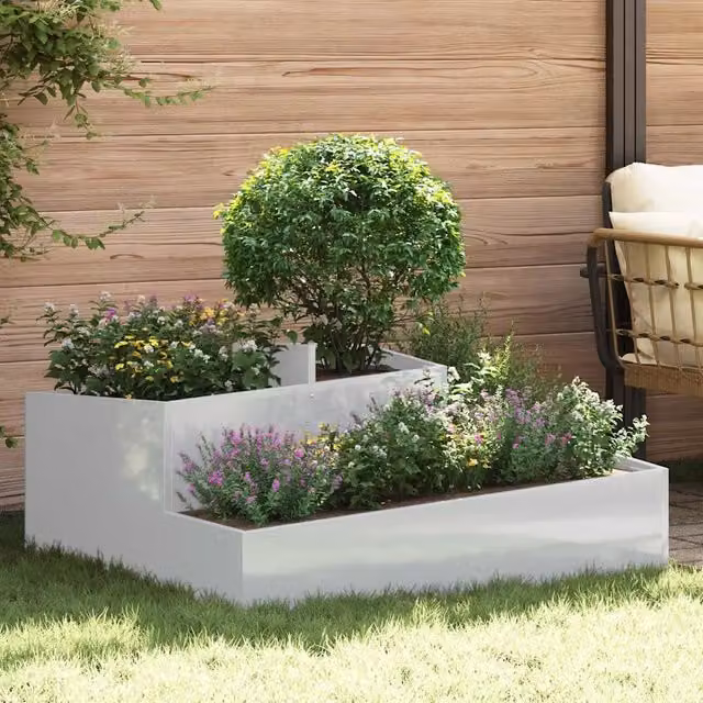 Vaso da giardino Argento 100 x 100 x 50 cm Acciaio zincato 873590