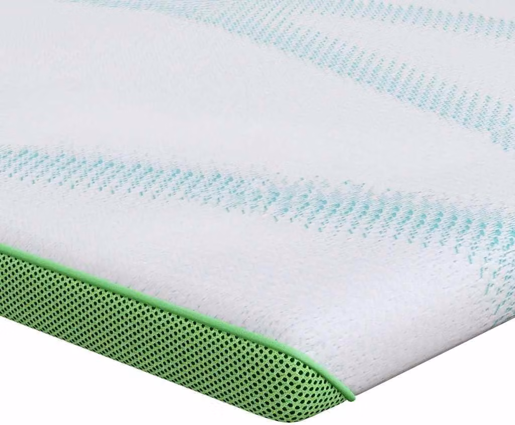 Coprimaterasso bianco e verde 70 x 200 cm Tessuto jacquard