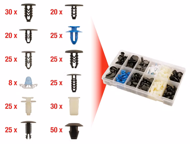 KS TOOLS Set di clip di fissaggio per Fiat 308 pz - 420.0910