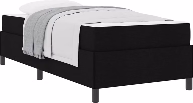 Letto a molle Nero 80 x 200 cm Tessuto